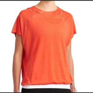 Athleta Oversized Orange Hoodie Workout Top size XXS